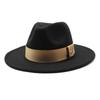 Autumn and Winter Big Eave Hat Fashion Woolen Top Hat Men's and Women's Woolen Panama Jazz Fedora