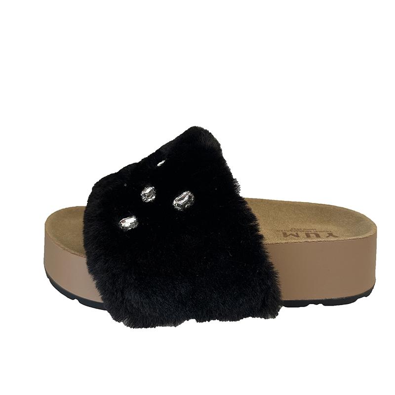 

Fashion High Quality Slippers Home Winter Casual Designer Shoes Women 2025 New Luxury Slides Fashion Elegant Footwear 40 чёрный