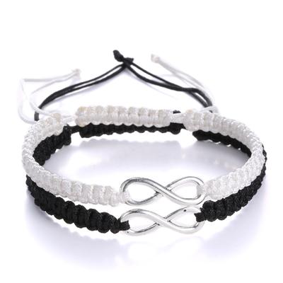 2 Stück 8 Wörter Unendliche Liebe Partnerarmbänder Für Frauen Männer Handgefertigtes Geflochtenes Seilkette Charm Passendes Armband Freundschaftsschmuck