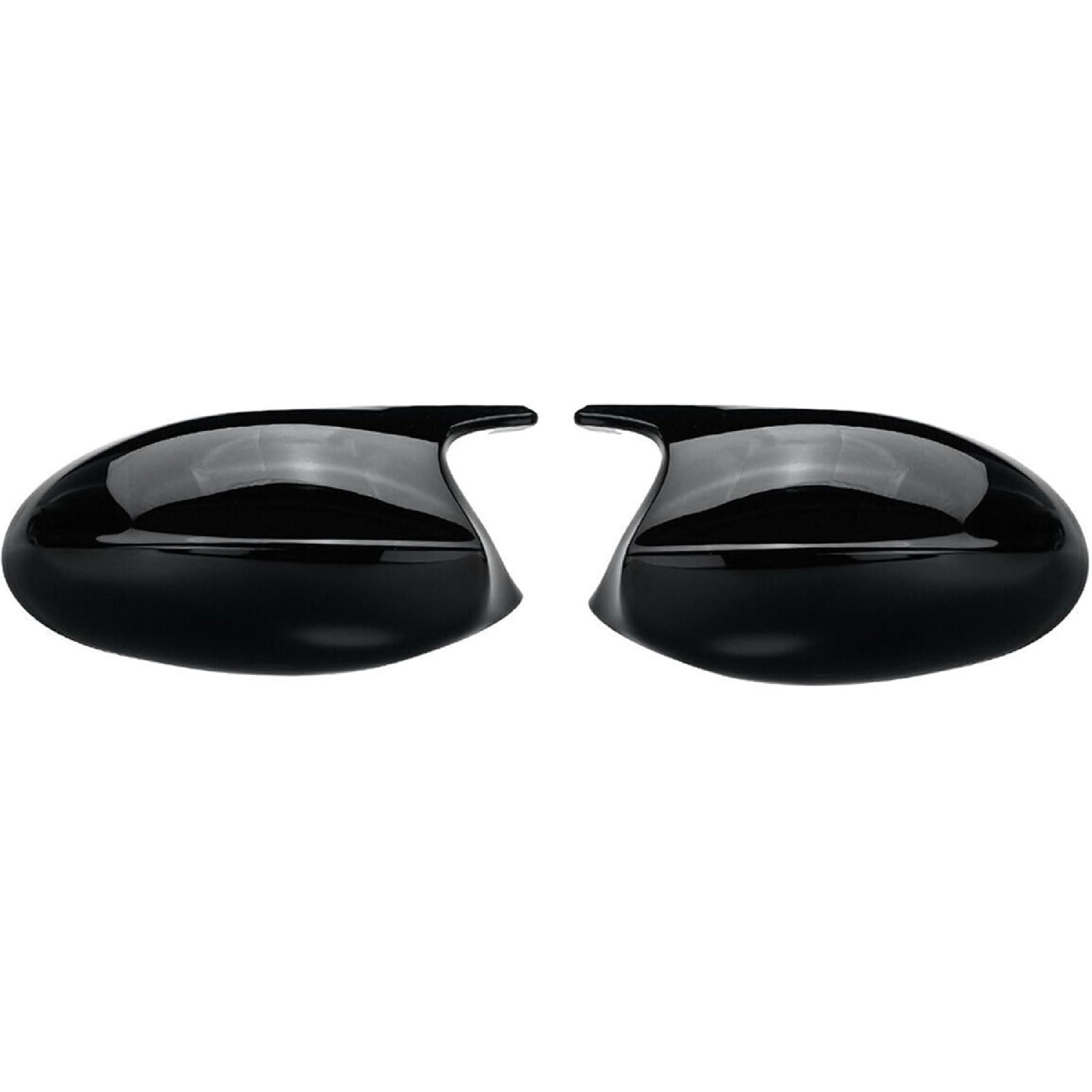 Carbon Fiber Pattern Side Mirror Cover Caps Compatible with BMW 2005-2008 E90 E91 / 2006-2009 E92 E93 PRE-LCI Gloss Black