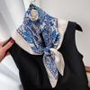 Elegant Floral Scarf for Lady Fashion Square Silk Neck Kerchief Bandana Foulard Soft Hairbands Women  New Bufanda