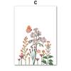 Boho Flower Butterfly Nursery Posters Cartoon Wall Art Print Canvas Painting Wildflower Pictures Baby Kids Room Home Decoration