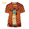 Summer Round Neck African Style Ethnic Woman Graphic 3D Print Top Fashionable Casual Short Sleeved Women's T-shirts