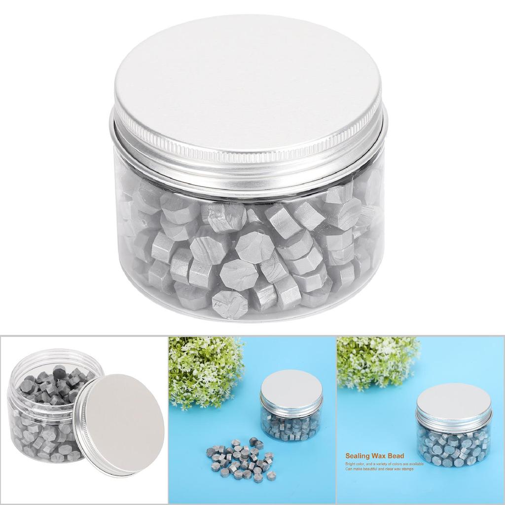 200Pcs Sealing Wax Octagon Seal Pearlescent Suit Bottle Packing for Envelopes Documents Wedding InvitationSilver