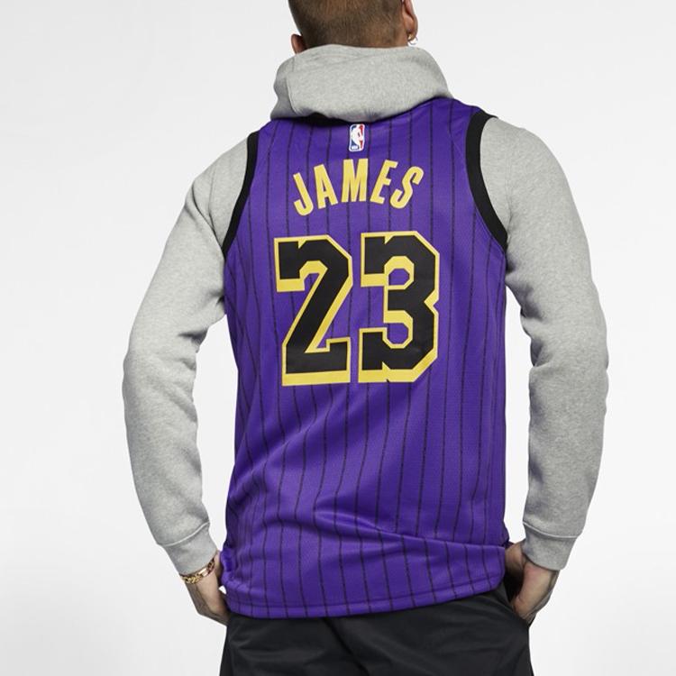 Nike NBA Los Angeles Lakers LeBron James City Fan Edition Jersey Purple Men Streetwear AJ4618-510