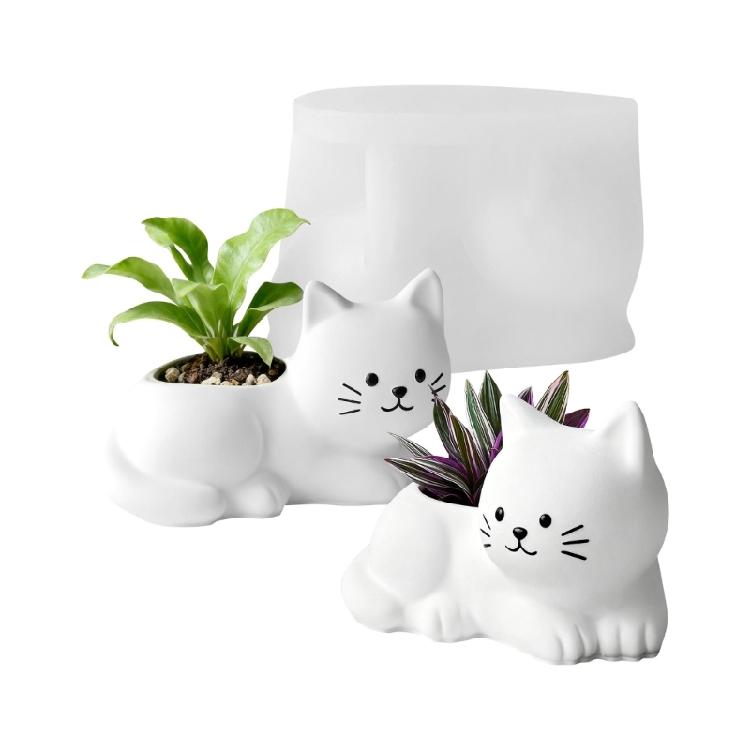 

Kitten Flowerpot Silicone Mold Professional Silicone Candle Cup Mould For Handmade Candle Container Soap Plant Flowerpot 1