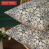 1PC Nuan Series Retro Chinese Classical Blue and White Porcelain Printed Cotton and Linen Pillowcase for Sofa Living Room Bedroom Home Decor