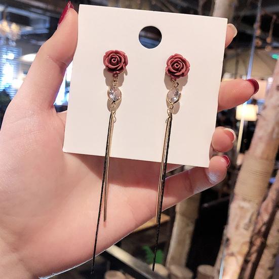 1 Pair Drop Earrings Faux Pearls Tassel Exaggerated Vintage Bow-knot Stud Earrings Birthday Gift