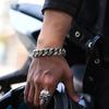 100% S925 Sterling Silver Trend Retro Fashion Cuban Charm Solid Bracelet Men's Cuff Trend Powerful Street Fashion Jewelry Gift