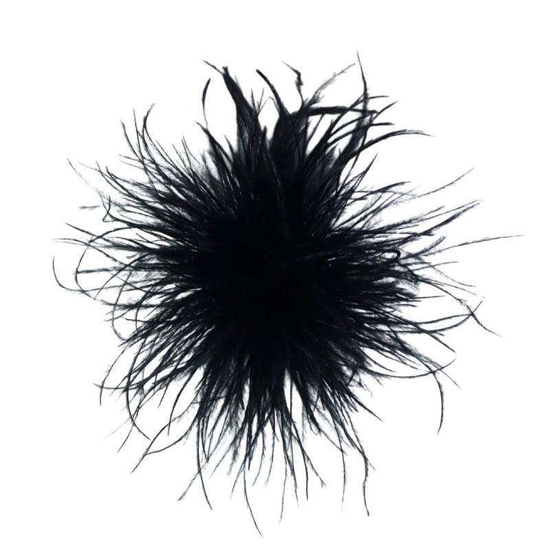 Handcrafted Natural Feather Flower Brooch, Full Radiating Design Badge with Pin Back and Hair Clip for Outfit Styling