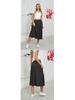 European High-Waisted Casual Midi Skirt - A-Line, Loose Fit, Draped Hem