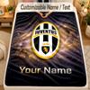 Flannel BlanketJuventus FC Custom Name Text Personalized Soft Warm Throw Blanket Home Decor Gift