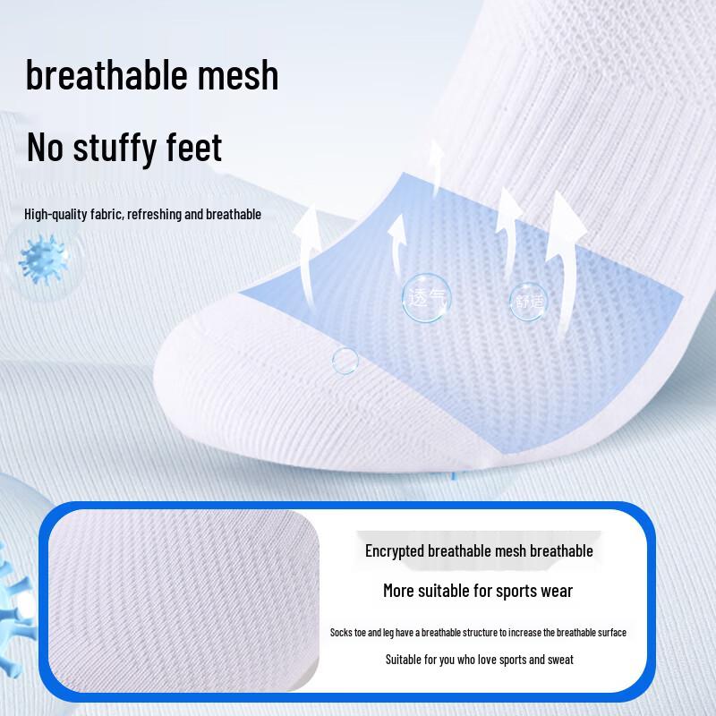 Li-Ning Unisex 3-Pack Anti-Bacterial Mid-Calf Sports Socks