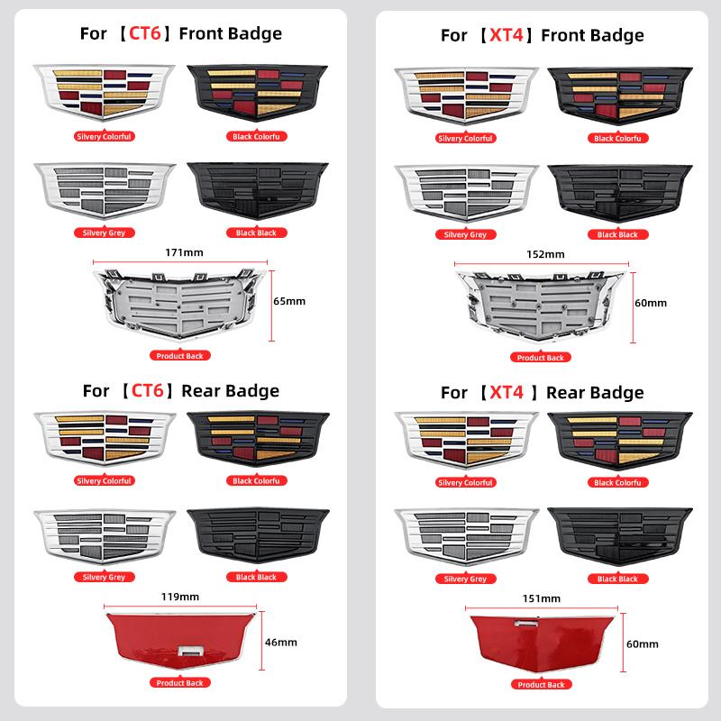1 Stück ABS für Cadillac Logo CT4 CT5 CT6 XT4 XT5 XT6 ATS XTS Auto Front Mittelgrill Emblem Heckklappen Abzeichen Aufkleber Zubehör