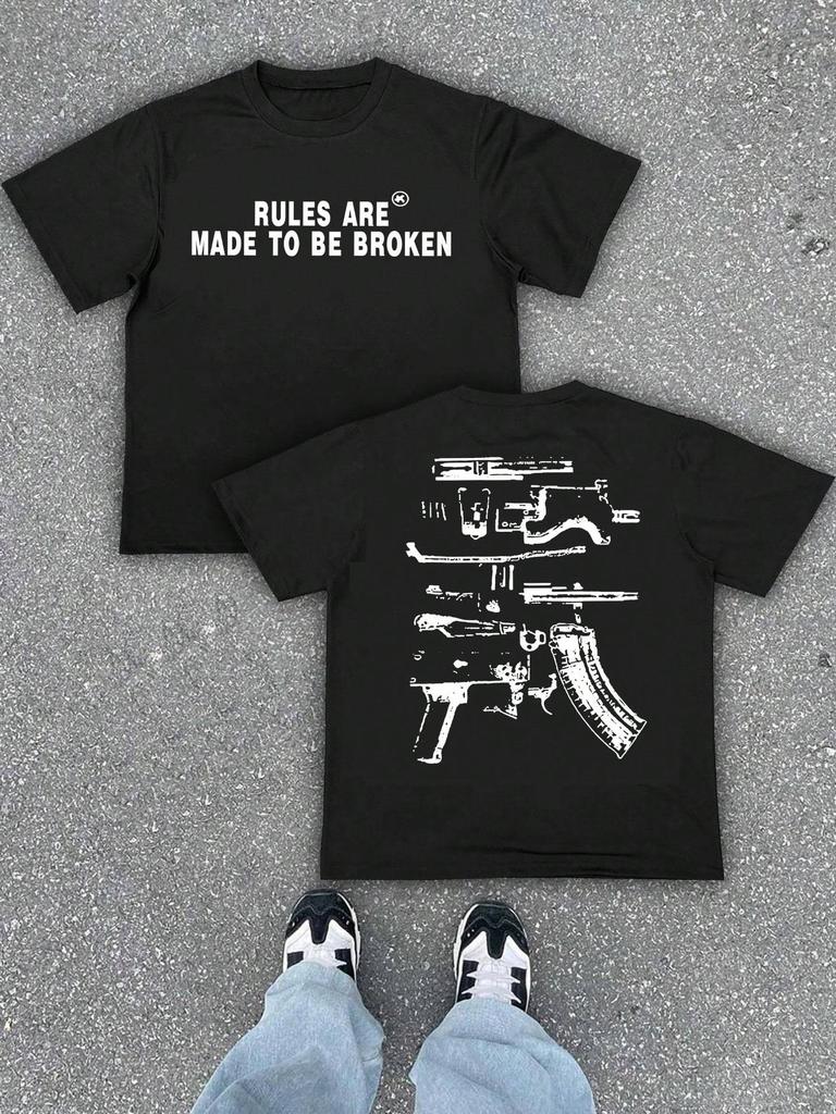 Sommer Oberteile Mode Druck Lässig Kurze Ärmel Vielseitig Geeignet für Draußen Street Style Lässig Locker Rundhals T-Shirts Unisex