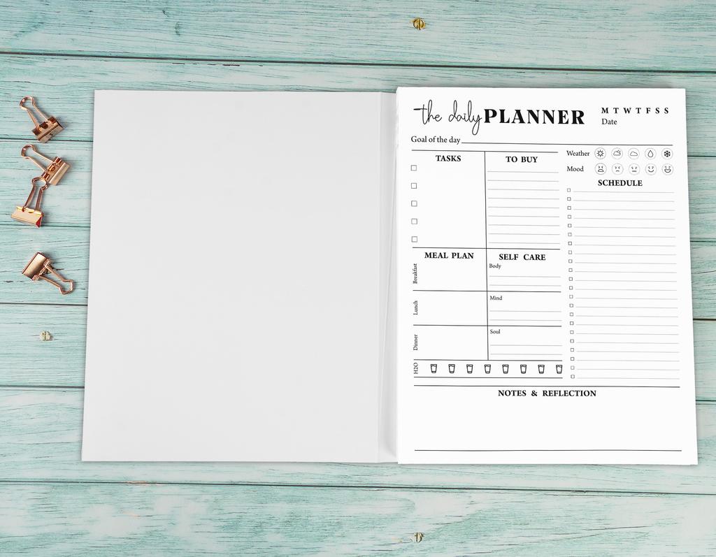 Inkdotpot Daily Planner Tear Off Pad, To-Do List Notepad- 50 Undated Sheets- Day Schedule Planner- Work Planner- Day Organizer Notepad
