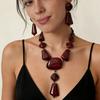 Personalized Retro Trend Exaggerated Irregular Geometric Splicing Necklace Earrings Jewelry Maillard Creative Accessories