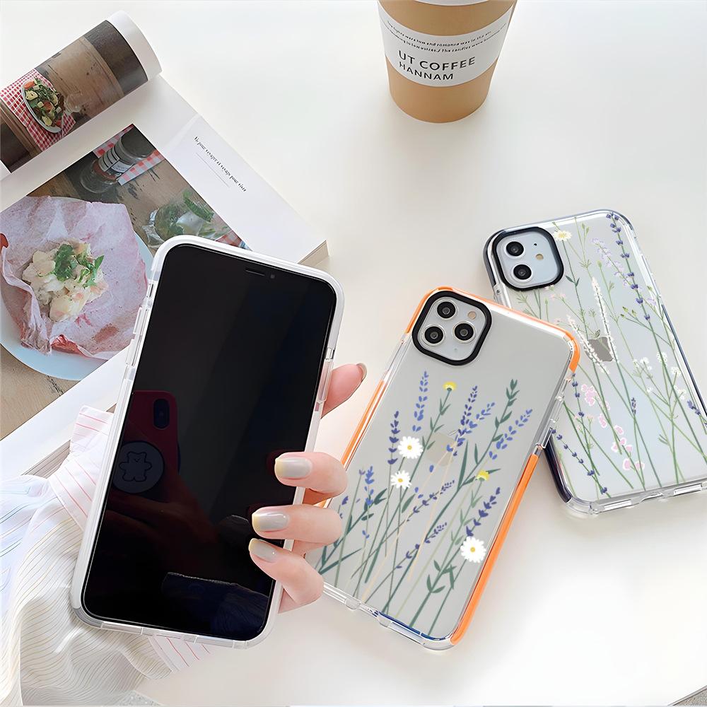 Simple Lavender Mobile Phone Case iPhone15 Summer New Transparent Case Apple 17 Anti-drop Protective Case 16 Girls