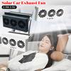 Solar Powered Car Exhaust Fan with 3 Air Outlets Auto Window Radiator Exhaust Fan Air Vent Fan Ventilation Radiator for Outdoor