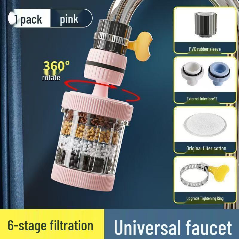 Removable Washable Six-Layer Filter Rotating Kitchen Shower Head