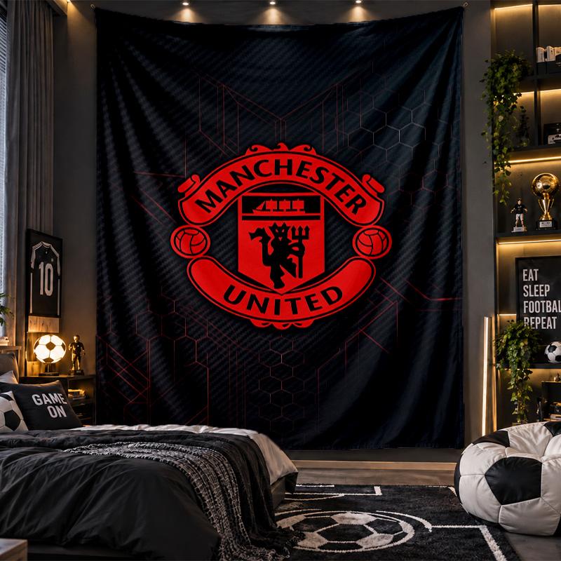 Wall Hanging Tapestry Manchester United Print Cloth for Living Room Bedroom Home Decor