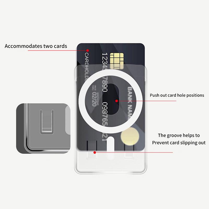 For Magsafe Transparent Magnetic Wallet Clip Phone Back Sticker For Iphone12Pro 13 14 Pro Max Macsafe Card Bag On Sleeve