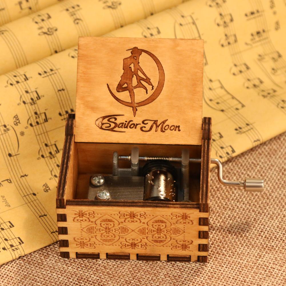 Light Luxury Wooden Hand Cranked Music Box Retro Handmade Music Box for Christmas Gifts/Father Day/Mother Day Gift/New Year Gift