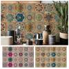 24Pcs/Set Mandala Style Ceramics Wall Sticker Waterproof Vintage Tile Decoration Film 10/15/20cm Self Adhesive