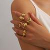 5Pcs/Set Gold Color Geometric Hollow Open Rings for Women Exaggerated Metal Smooth Irregular Adjustable Rings Jewelry Set 2026