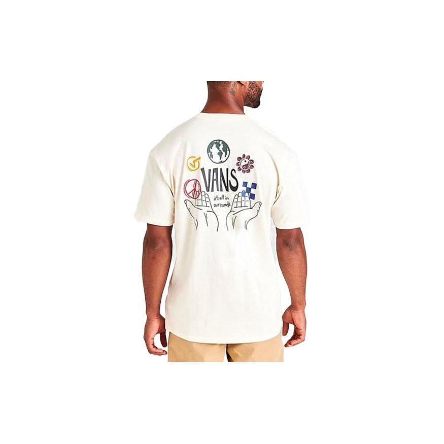 Vans SS23 Letter Print Short Sleeve T-Shirt Men Tops White VN0A7S76-100