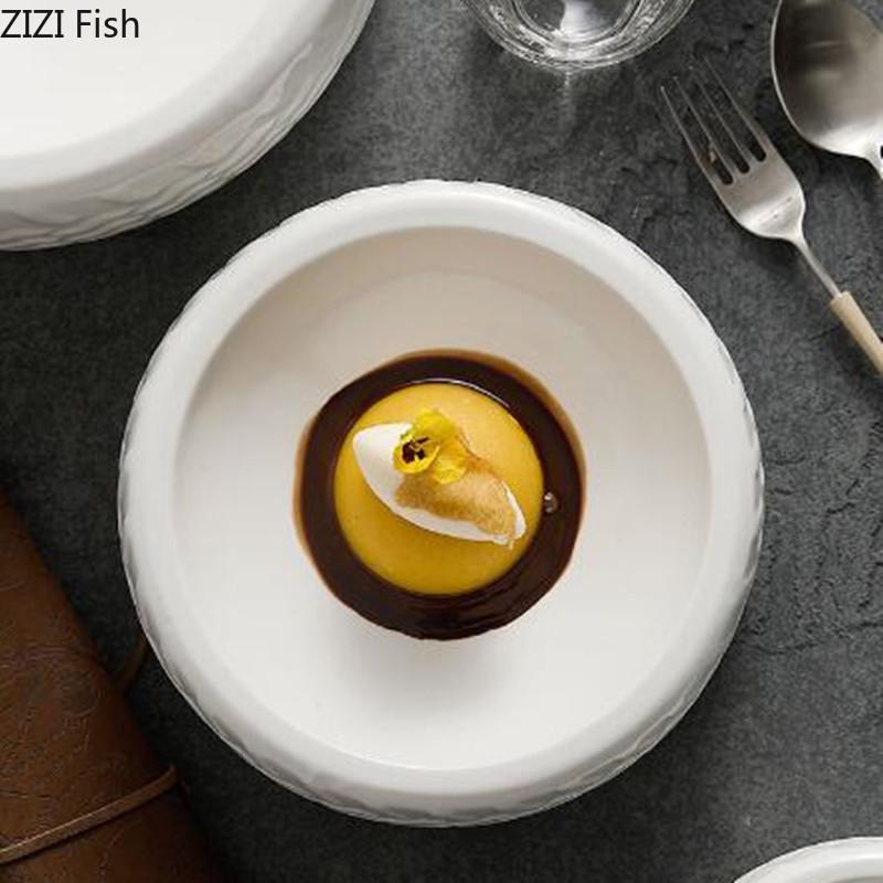 Creative Wheel Plate Ceramic Steak Plate Restaurant Specialty Cuisine Cooking Dishes Modern Home Breakfast Pasta Plate Cutlery