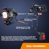 Motorcycle LED Fog Lights U7 Spotlight Daytime Running Lights With Red Angel Eyes Halo Ring And ON/Off Toggle Switch 2-Sets