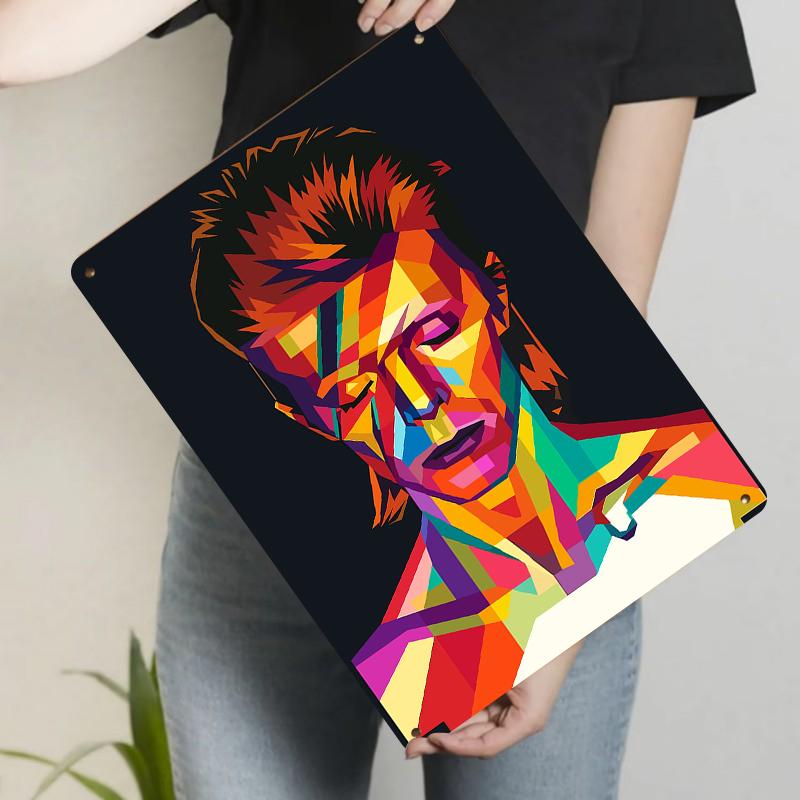 

Colorful Geometric Portrait Metal Wall Art Modern Abstract Home Decor Living Room Bedroom Decoration 20x30cm（7.8x11.8inch）