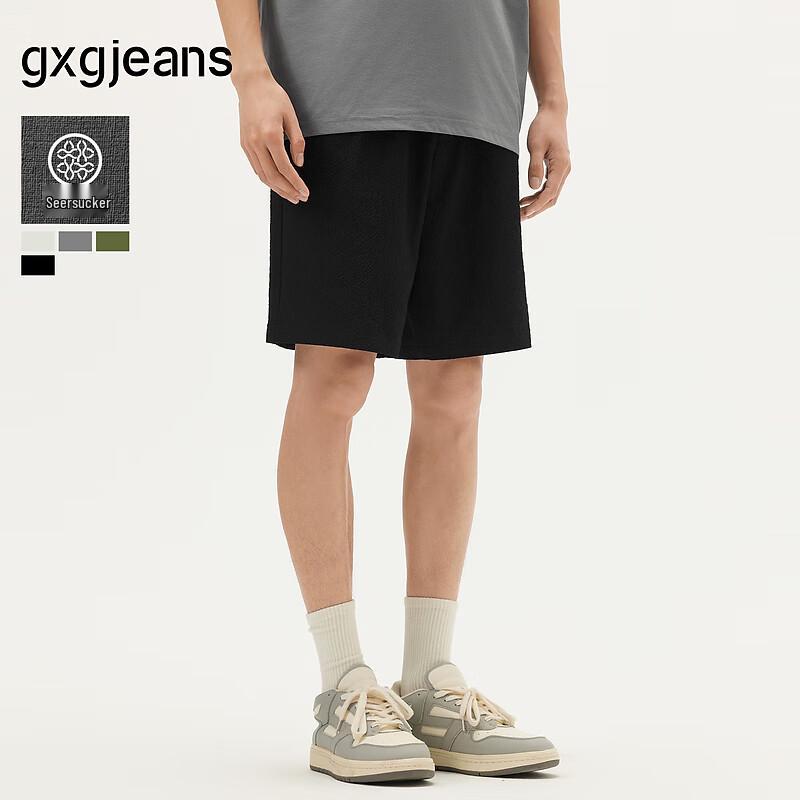 GXGJEANS Men s Seersucker Relaxed Fit Shorts 2XL