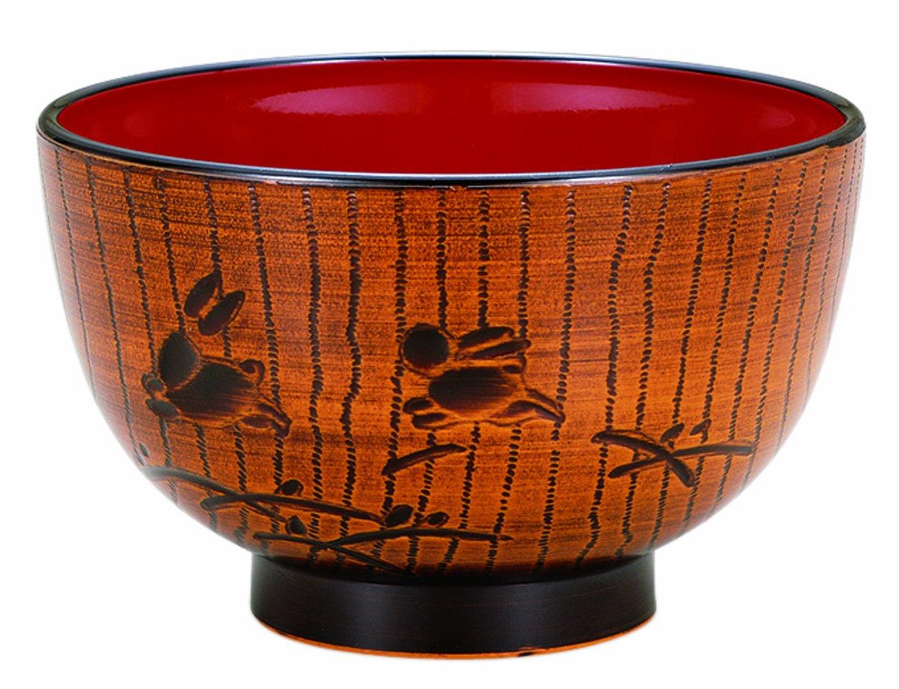 

Yamanaka Lacquer Wood Grain Rabbit Carved Soup Set of Yellow M15432 Range-Ready Bowls, 2, Wood,