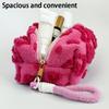 Plush Heart-Shaped Makeup Bag Sweet And Portable Travel Storage Bag Student Pencil Case
