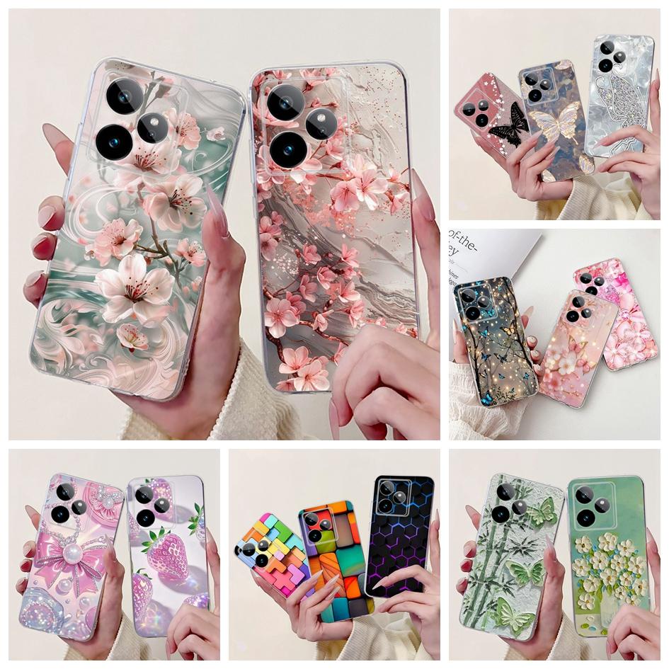 For Realme GT 7 7T Case 2025 Popular Flower Soft Clear Silicone TPU Protective Cover For Realme GT7 Pro RMX5011 Phone Case Shell