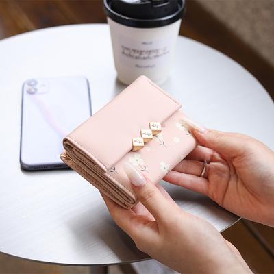 Summer PU Printed Bag with Multiple Card Slots Foldable  Expandable Coin Wallet for Women