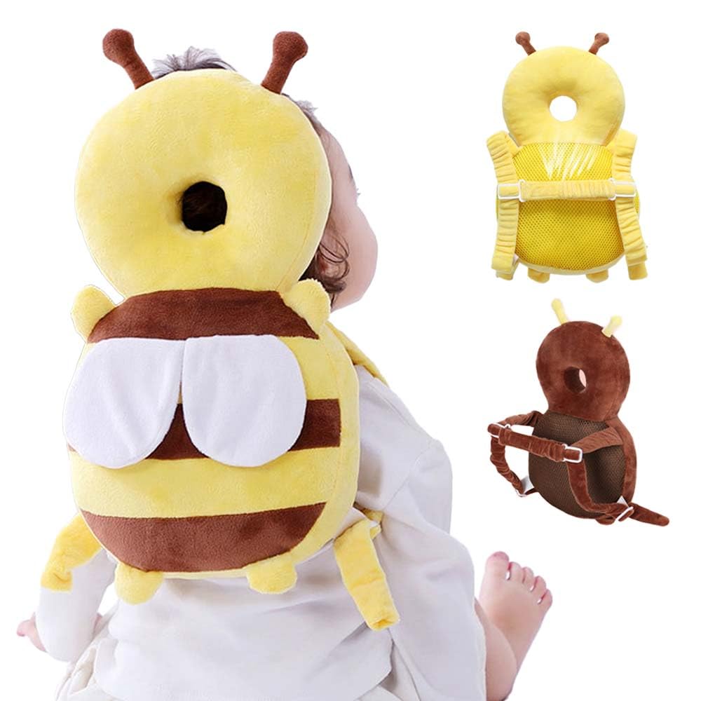 

YonaEssys Рюкзак для защиты от падений для дышащего шлема для головы с подушкой, милый пчелиный протектор для головы для младенцев для тренировки ног, высокоэластичная сетка,