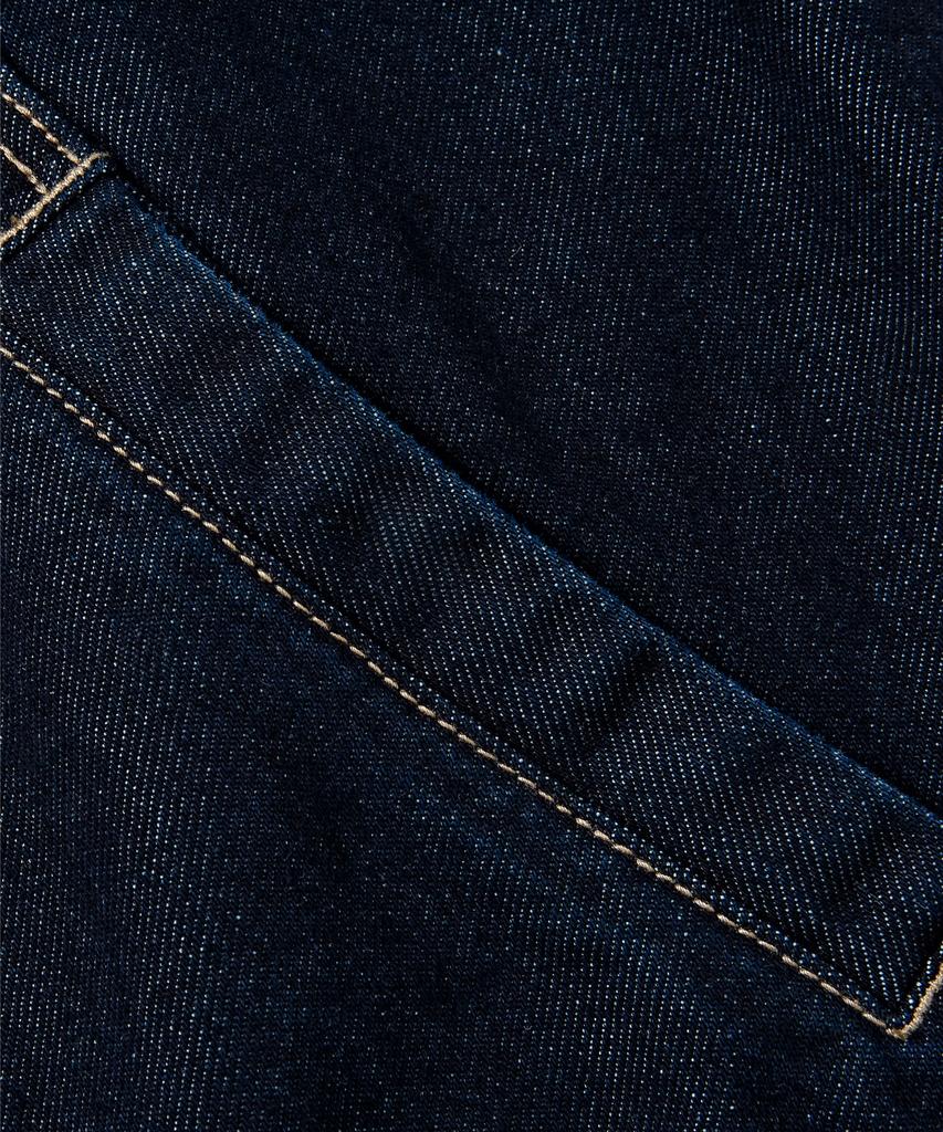 Agod Washed Crop Zip-Up Denim Jacket [Raw Indigo]