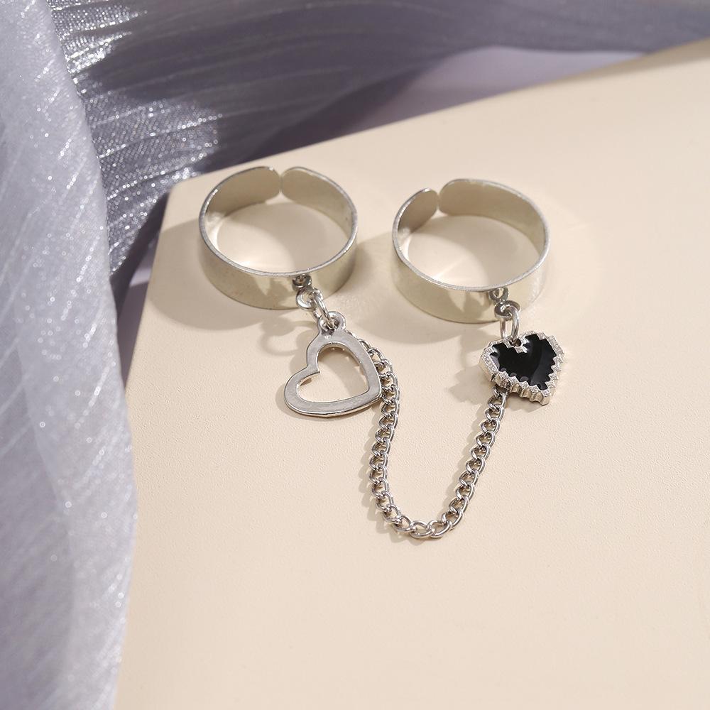 Accessori per gioielli vintage vuoti liquidi da donna con pietra preziosa irregolare estetica ragazza cava pietra rossa