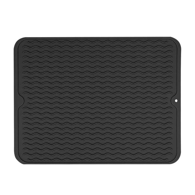 Silicone Dish Drying Mats Thickness Heat Resistant Trivet Drip Tray Cup Coasters Non-slip Pot Holder Table Kitchen Accessories