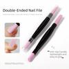 Dual-Ended Nail File Reusable Nail Pusher Pen Portable Quartz Scrub Stick  Nail Care Tool