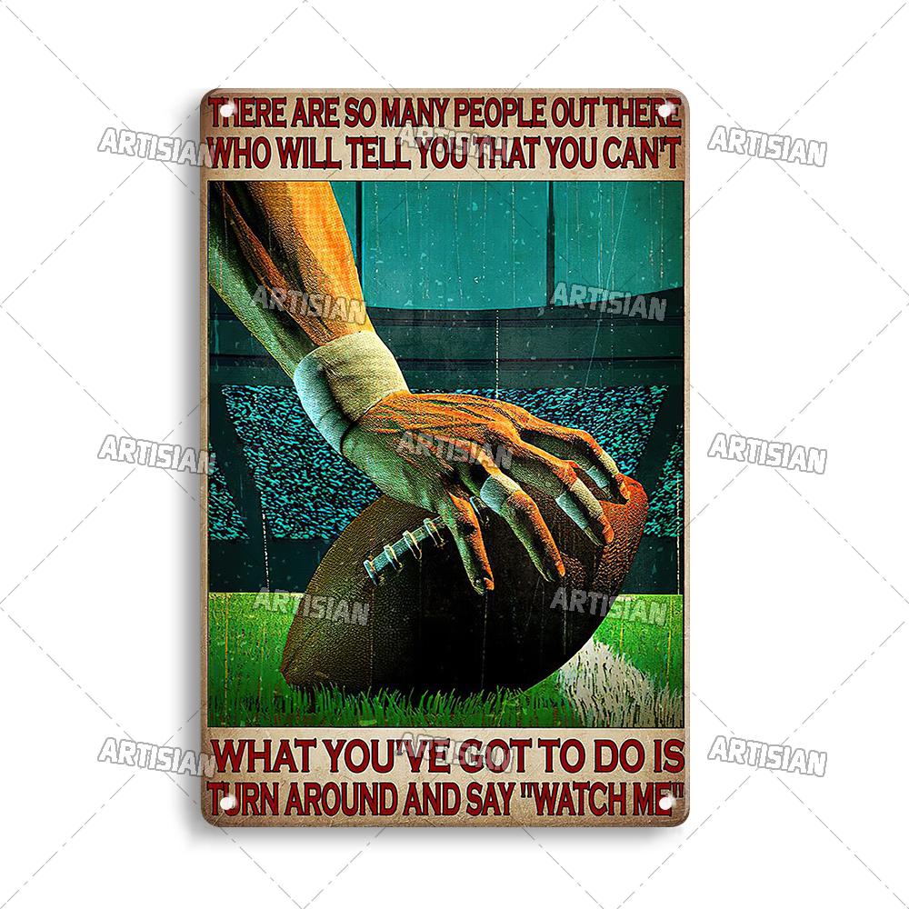 Artisian SPORT Metal Sign Hockey Tin Poster Football Decorative Plate Basketball Baseball Tin Plaque  Wall Decor Garage Bar Pub
