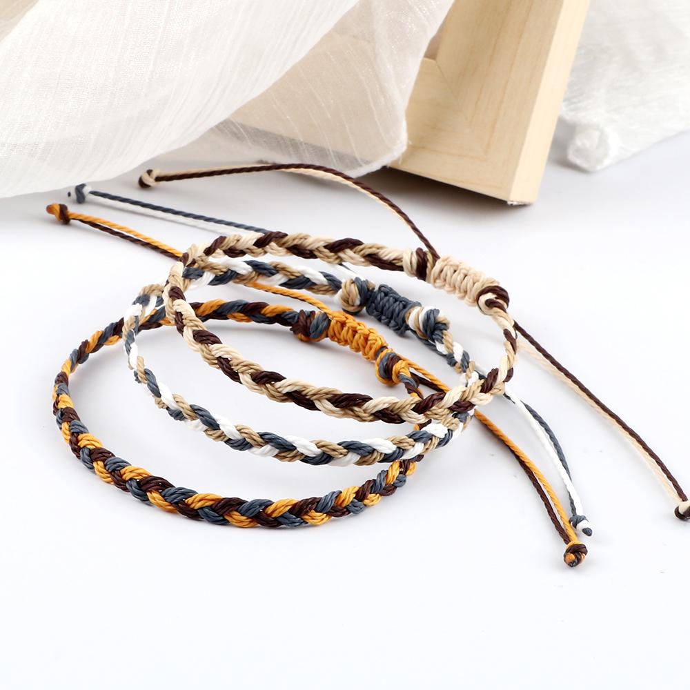 Multi Color Waterproof Wax Thread Braided Bracelets For Women Men