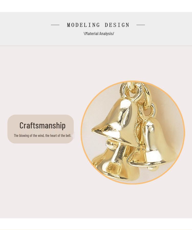 Christmas Hot Selling Women’s S925 Silver Wind Chime Earrings with 18K Gold Plated Ear Cuffs