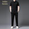 Men's Summer Silk-Blend Polo T-Shirt & Casual Pants Set