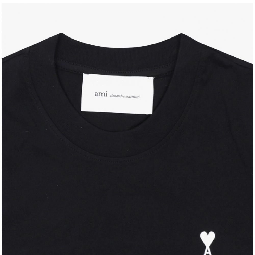 Ami Crop Women S T ShirT Small hearT Logo fTS347 724 045