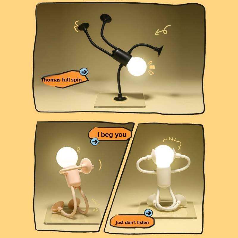 Shape Changeable Night Light Funny Sportsman Desk Lamp Button Versatile Battery