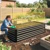 Raised Beds for Garden, Galvanised Steel Outdoor Planters with Multi-reinforced Rods, 180 x 90 x 59 cm, Black